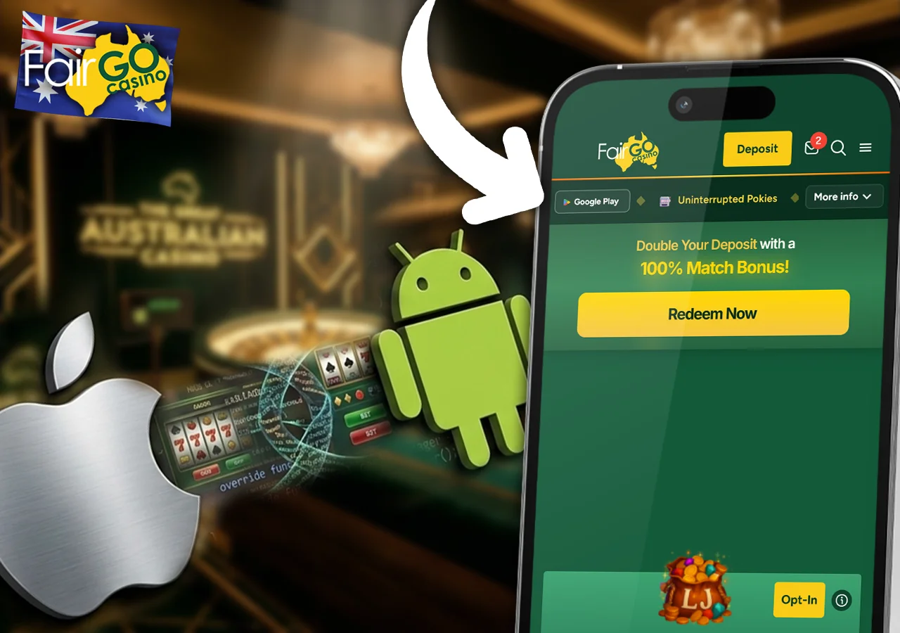 Feature comparison of gambling software on Apple iOS and Android.